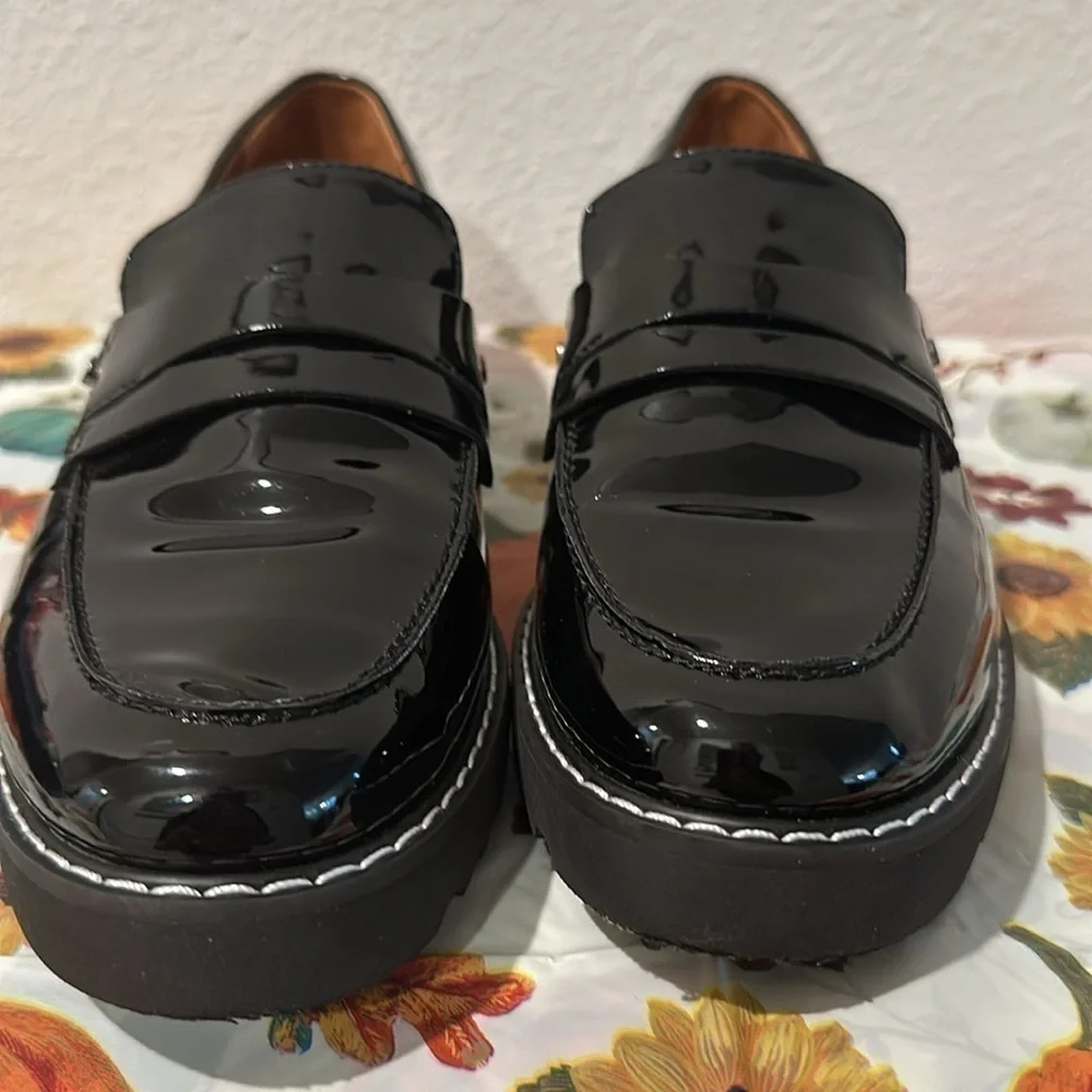 FRANCO SARTO CASSANDRA BLACK PATENT LEATHER LOAFER SZ 8M CAREER EVERYDAY - Picture 10 of 10